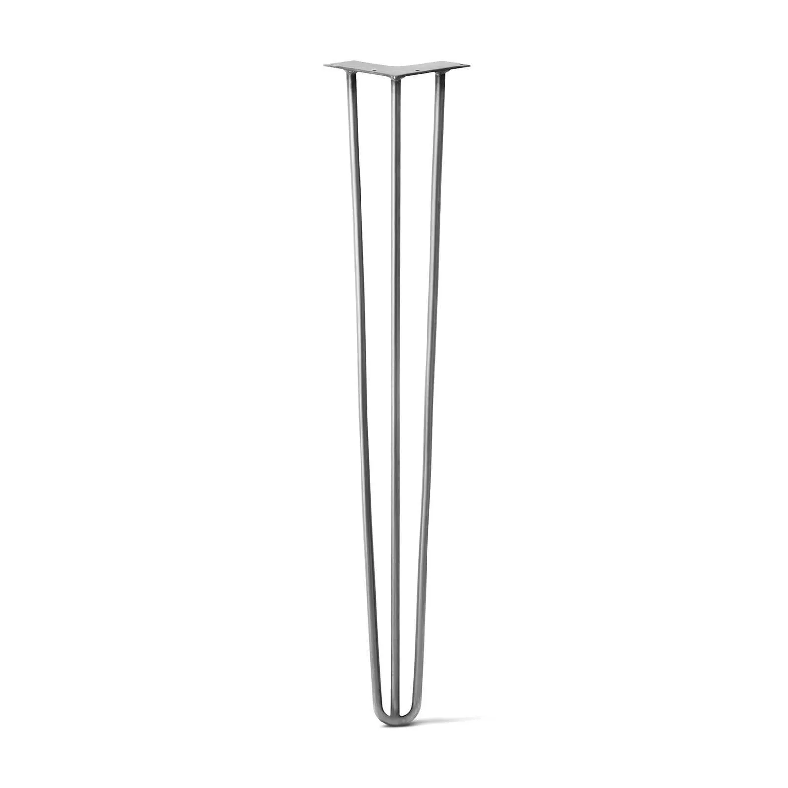 Hairpin Leg (Sold Separately), 3-Rod Design - Raw Steel