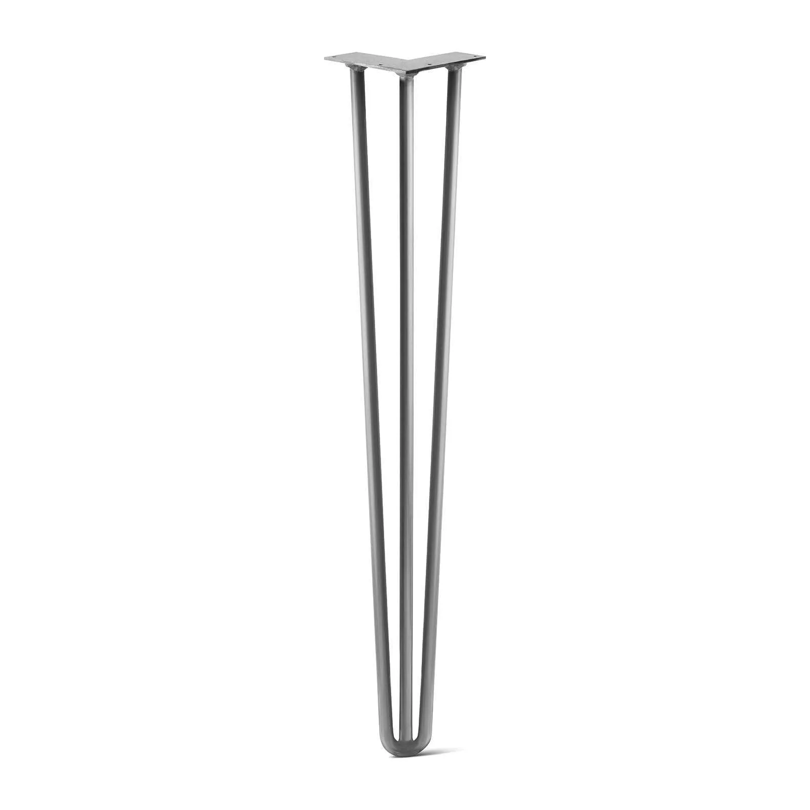 Hairpin Leg (Sold Separately), 3-Rod Design - Raw Steel