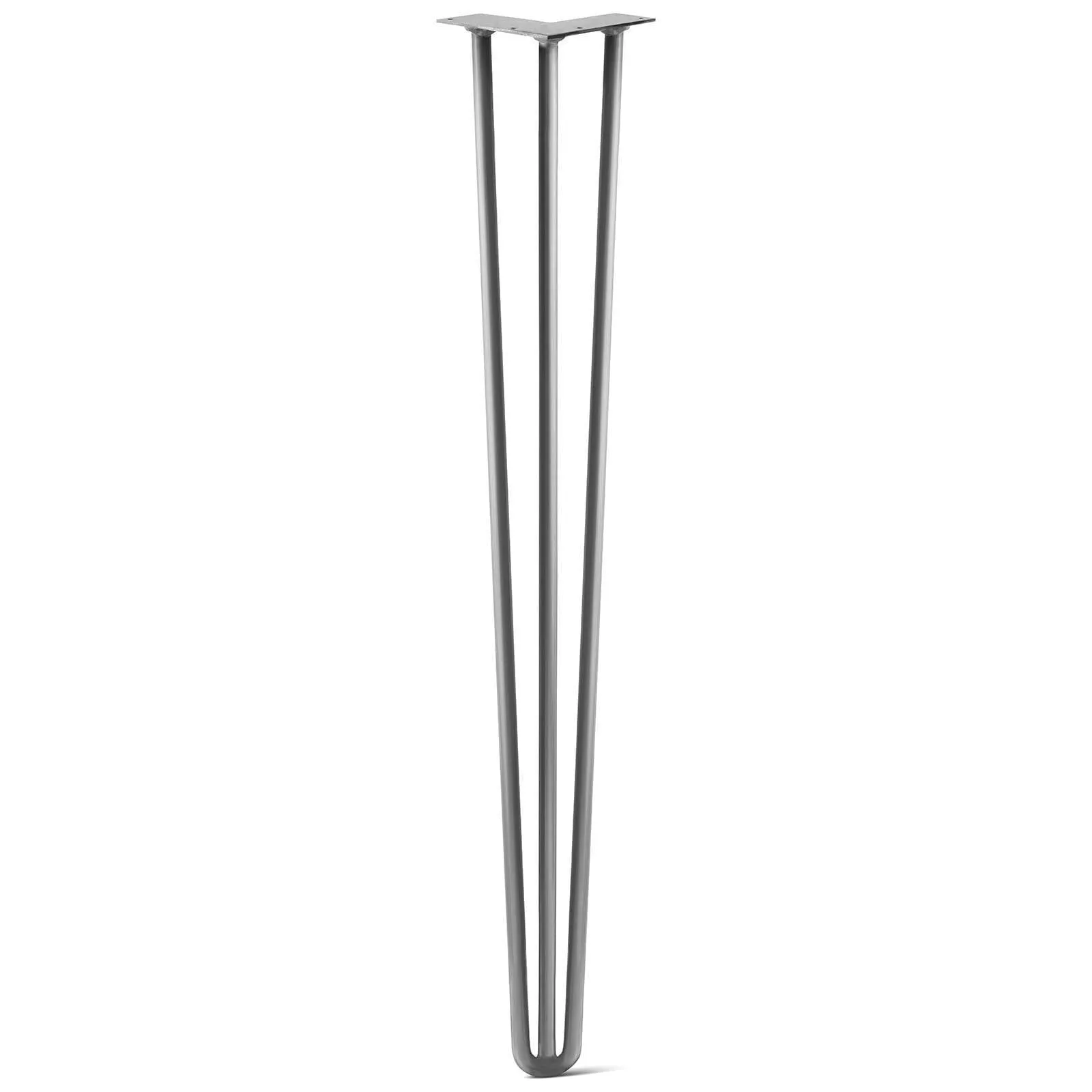 Hairpin Leg (Sold Separately), 3-Rod Design - Raw Steel