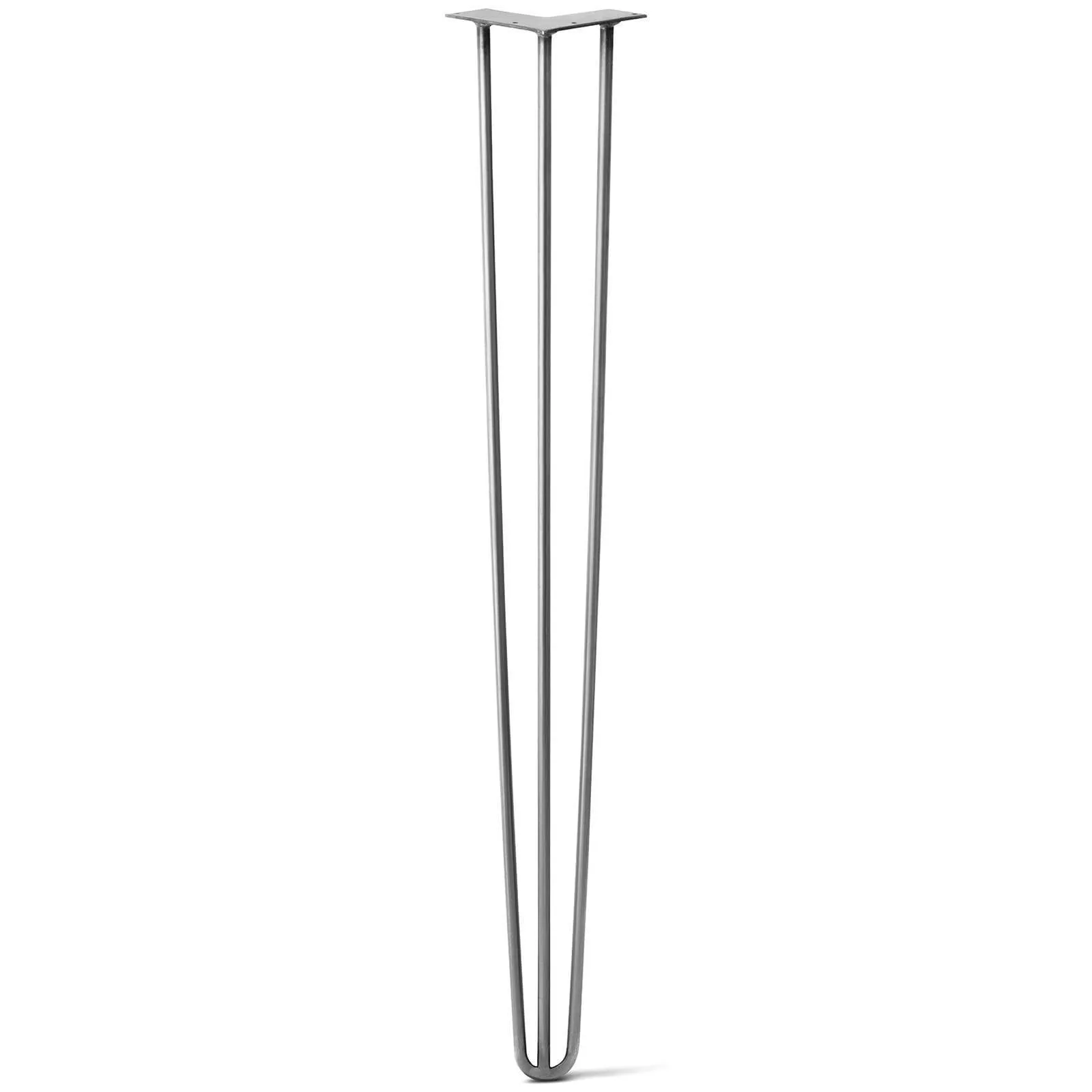 Hairpin Leg (Sold Separately), 3-Rod Design - Raw Steel