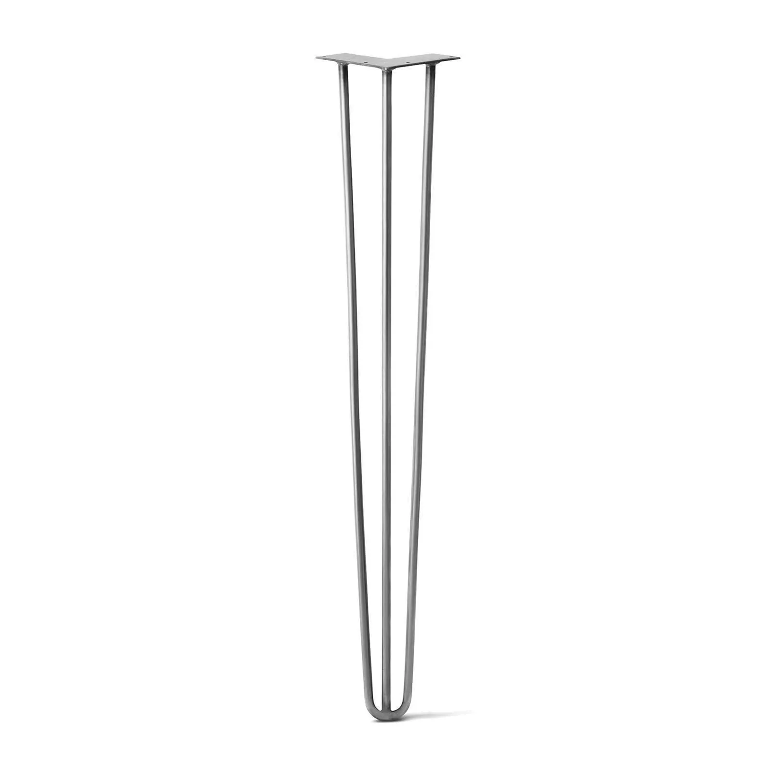 Hairpin Leg (Sold Separately), 3-Rod Design - Raw Steel