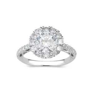 Halo Diamond Engagement Ring with Filigree