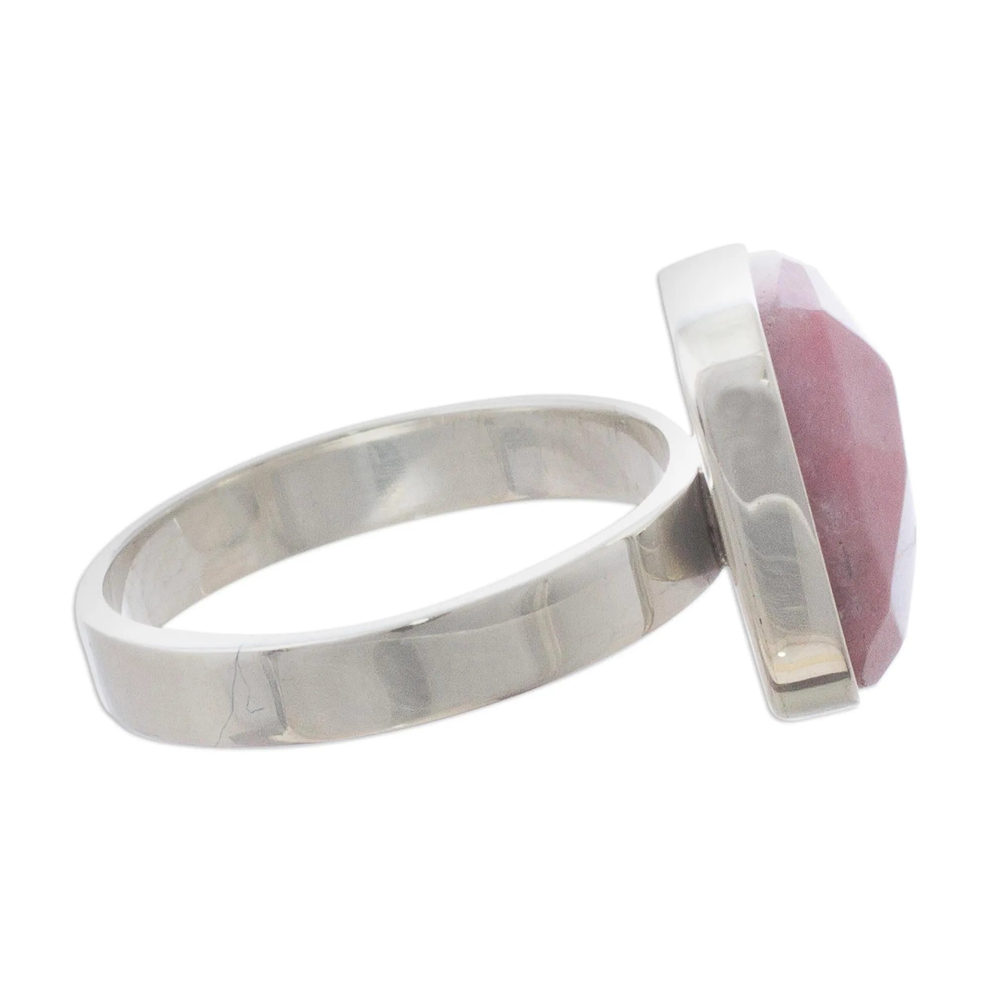 Handmade Sterling and Rhodonite Ring - Equanimity | NOVICA