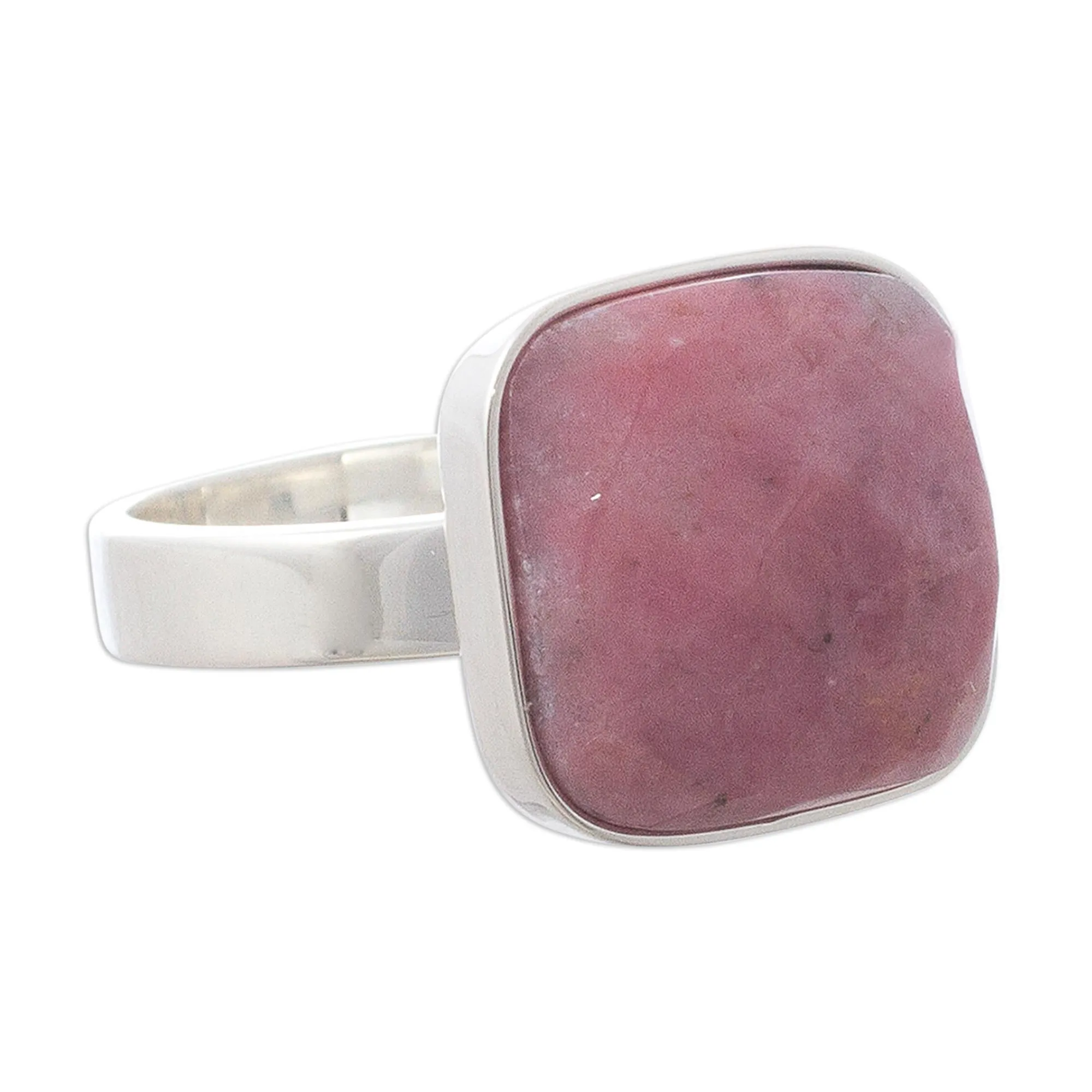 Handmade Sterling and Rhodonite Ring - Equanimity | NOVICA