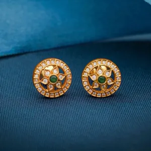 Ivanahjewels Traditional  Floral  925 Silver Gold Plated Stud