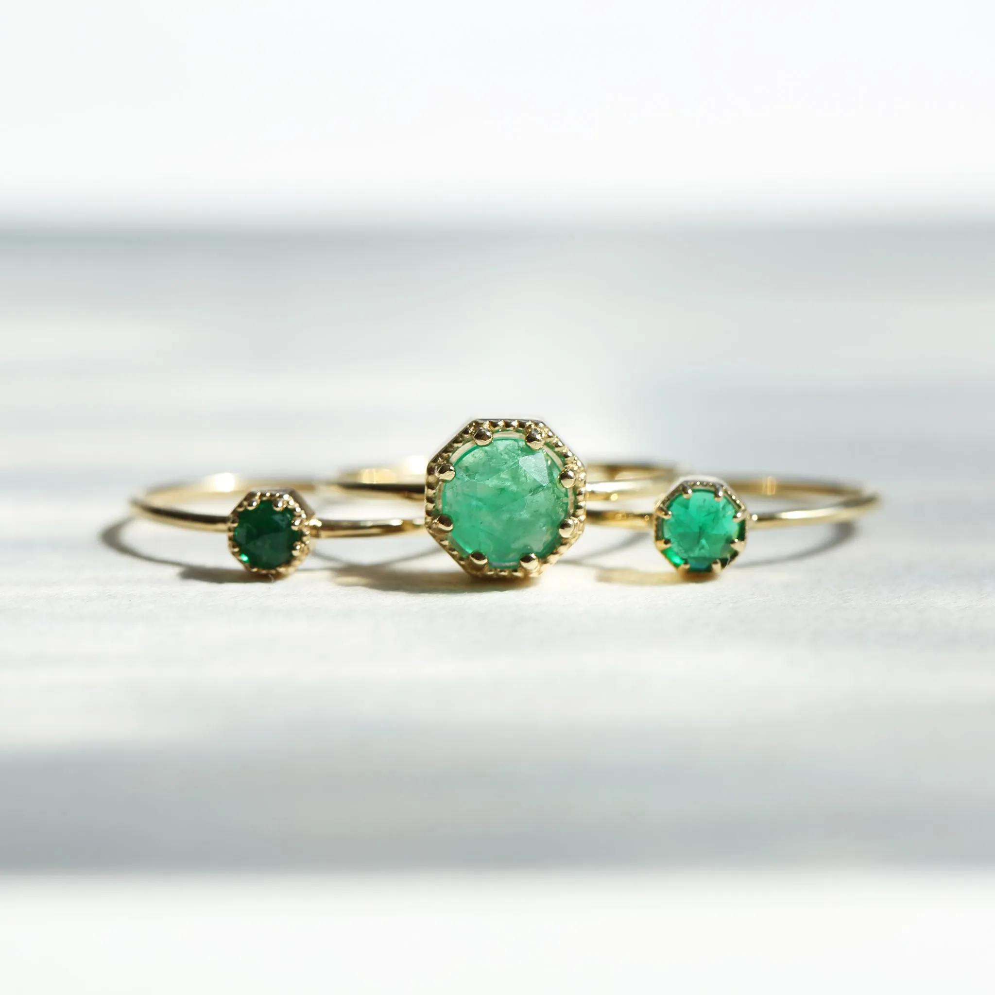 Maman Crown Bezel Emerald Ring