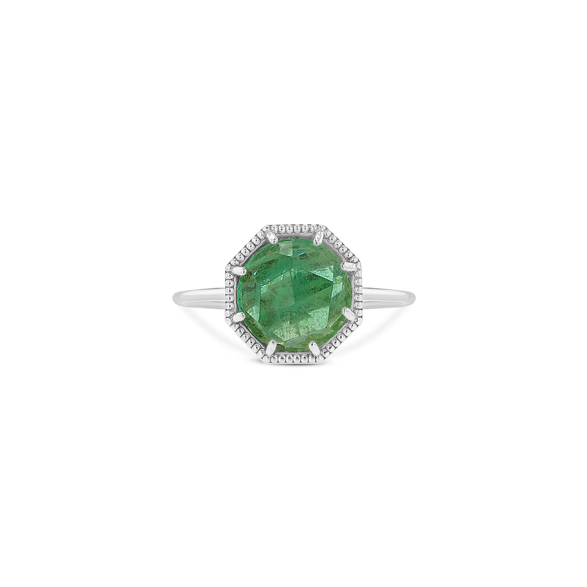 Maman Crown Bezel Emerald Ring