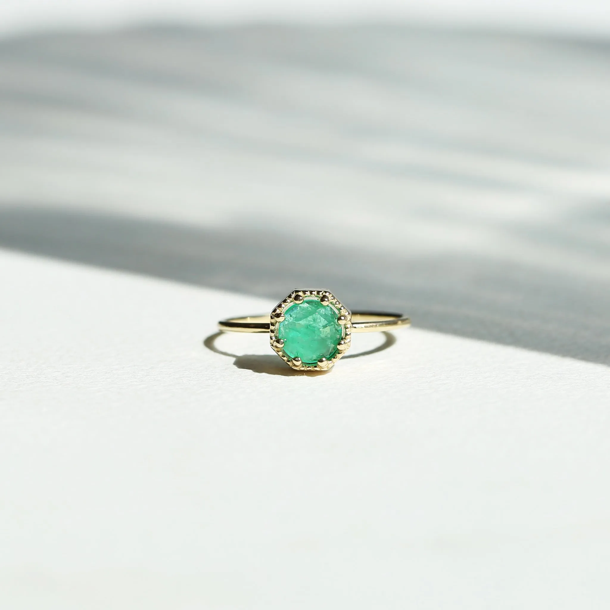 Maman Crown Bezel Emerald Ring