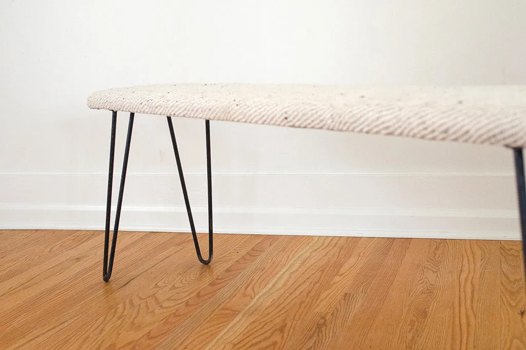 MCM Wool Hairpin Bench