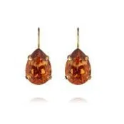 Mini Drop Clasp Gold Light Amber Earrings