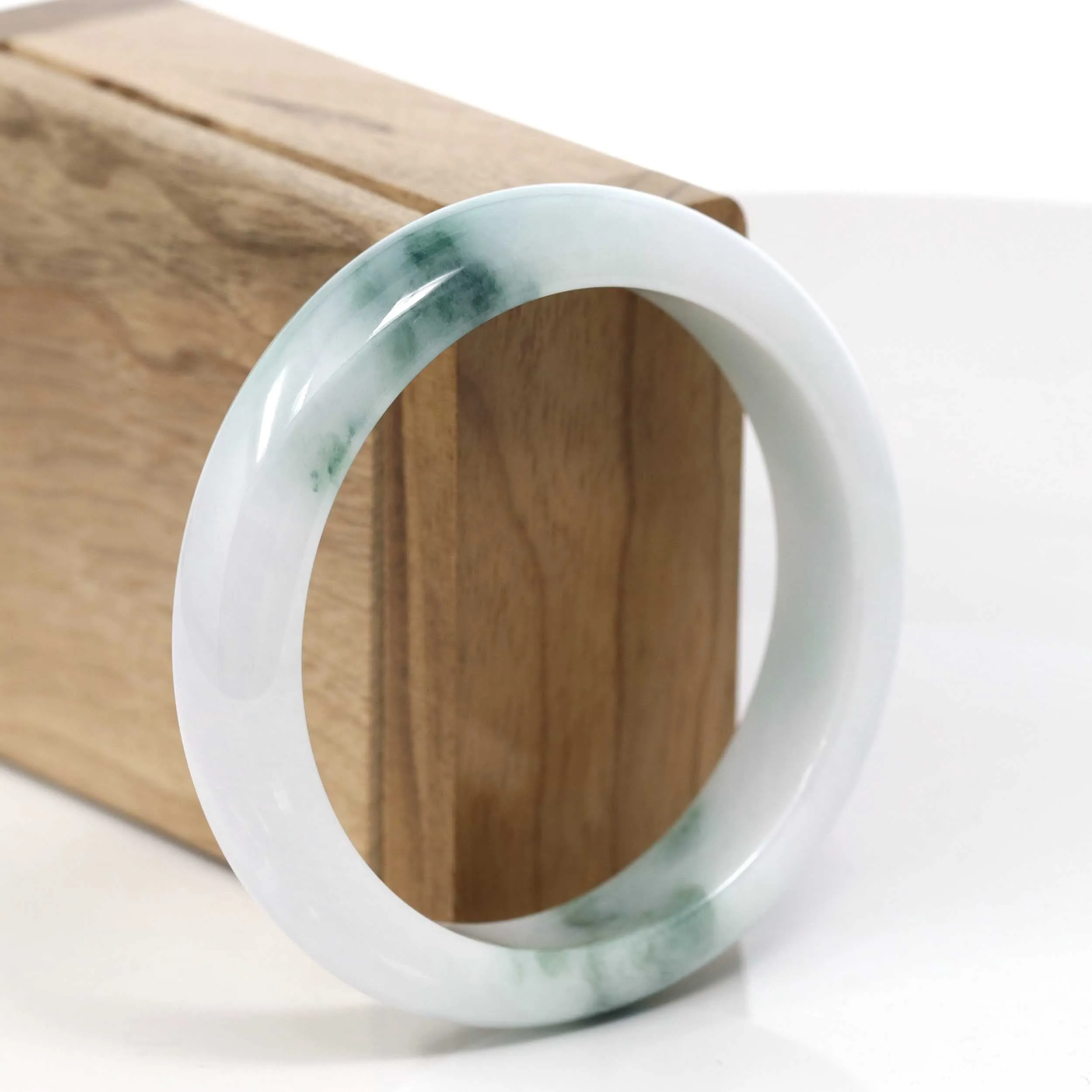 Natural Blue- Green Jadeite Jade Bangle (58.29 mm) #T060