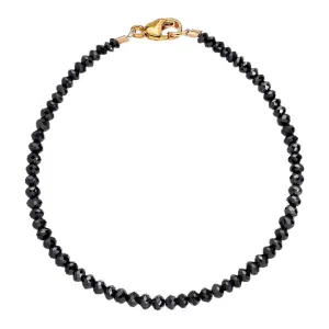 Noir Black Diamond Beaded Bracelet in 14k Yellow Gold, 7in