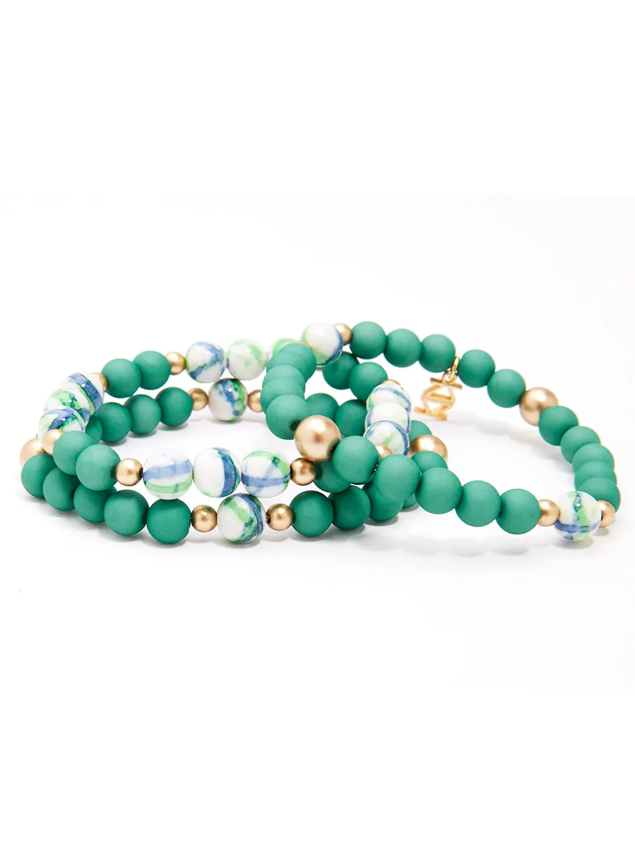 Nora Three Strand Beaded Bracelet