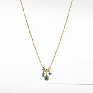 Novella Pendant Necklace with Hampton Blue Topaz, Aquamarine, and Tanzanite