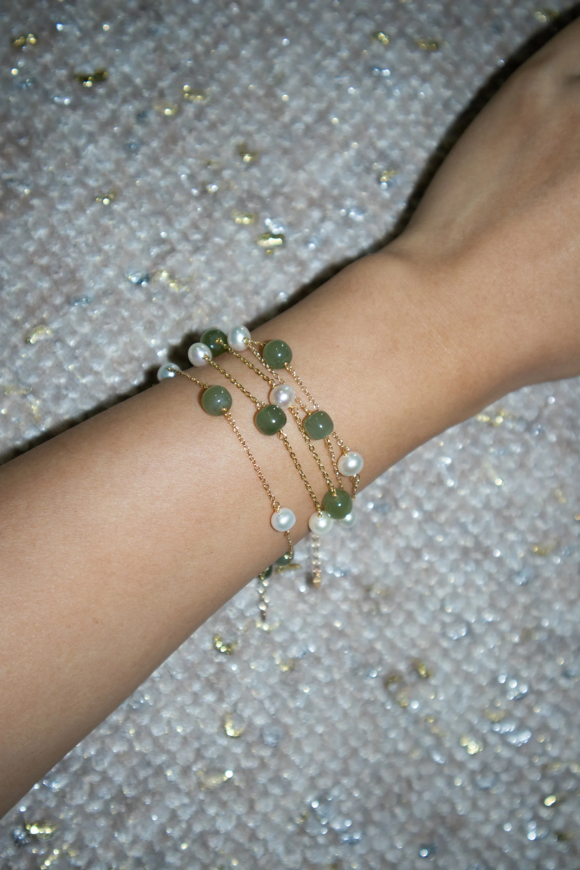 Olivia — Jade pearl bracelet