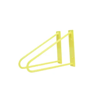 Original Hairpin Shelf Brackets / Floating Desk Brackets, Pair of 2‚ Yellow