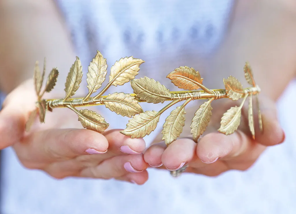 Oversized Leaf Crown - Gold or Silver