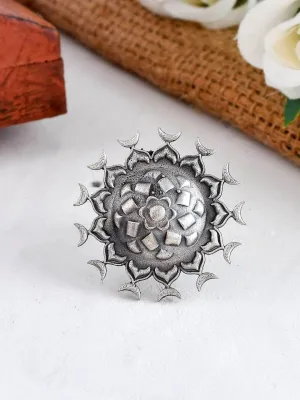 Oxidized Matsya Chakra Ring