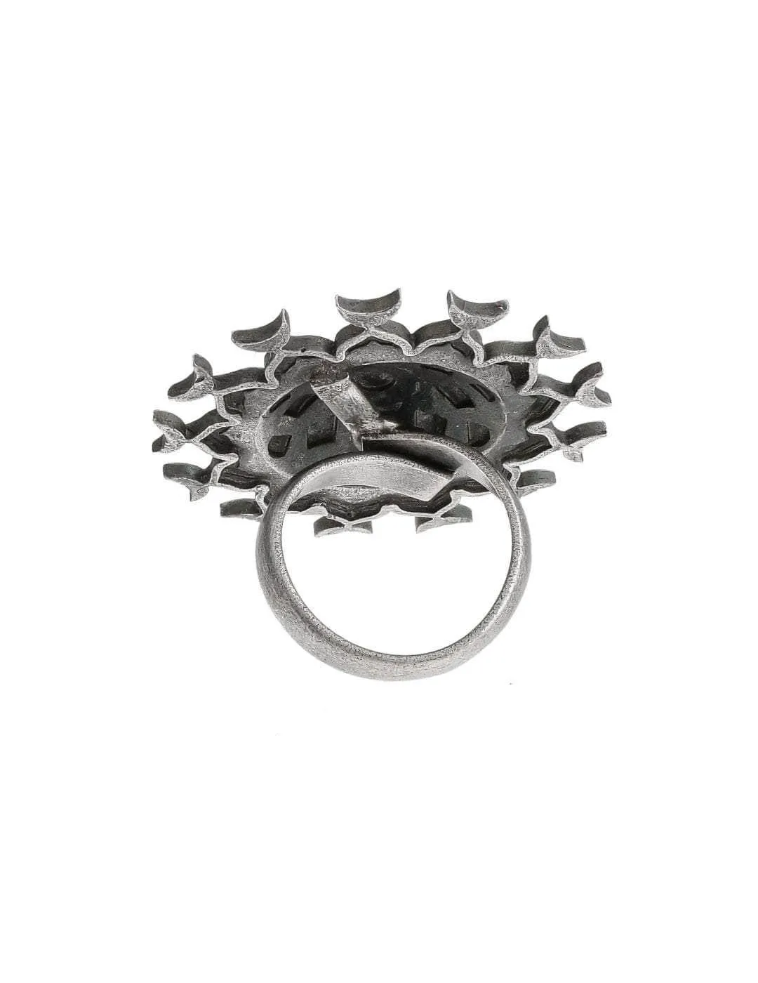 Oxidized Matsya Chakra Ring