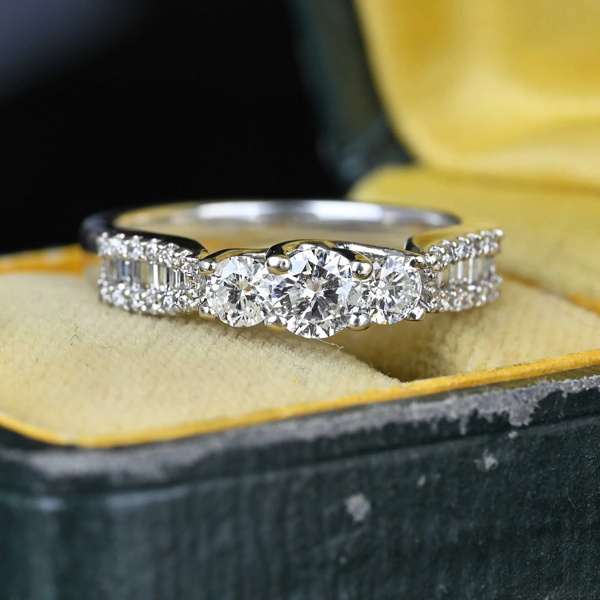 Past Present Future Diamond Engagement Ring in 14K Gold