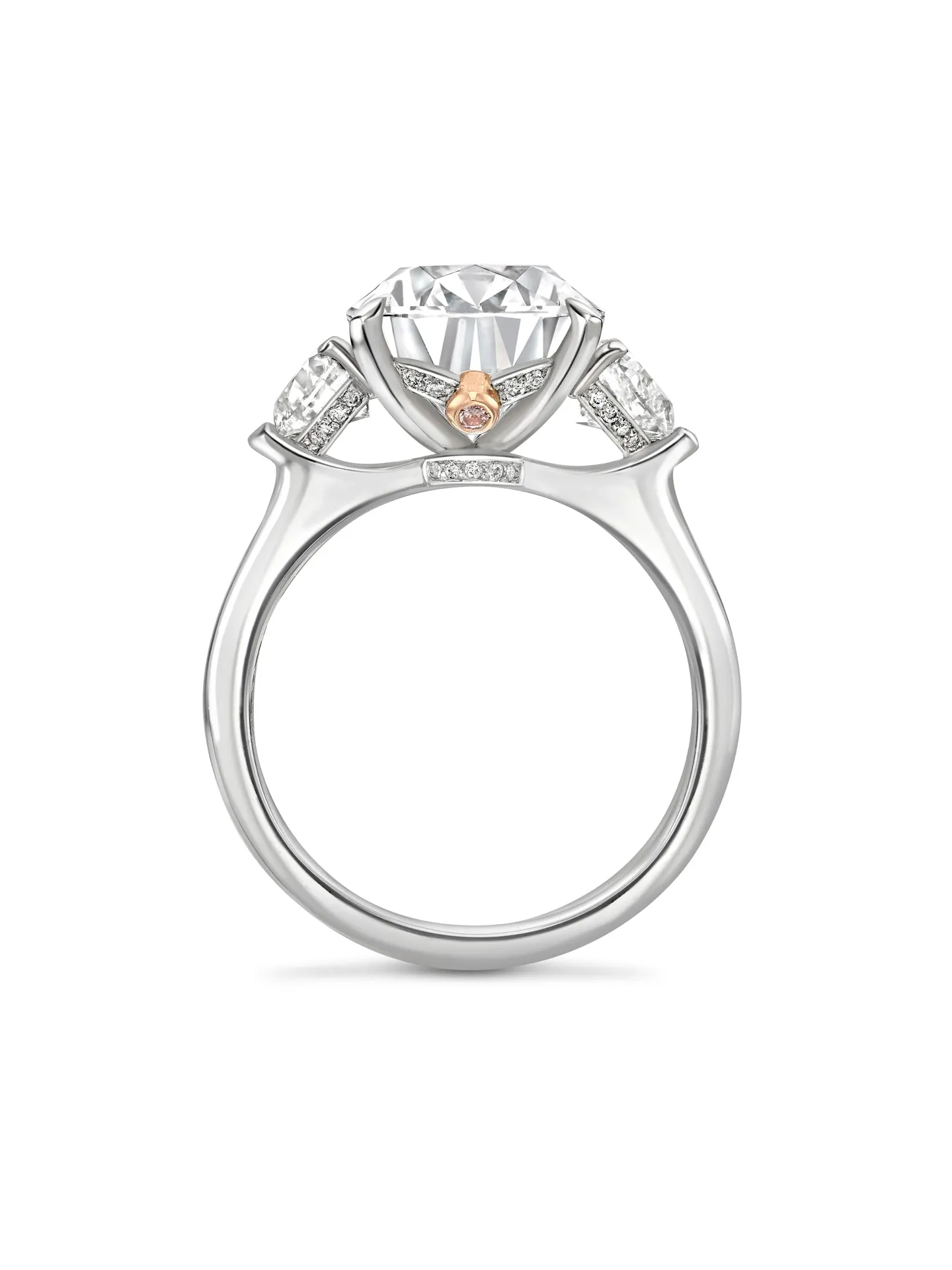 Peace of Mined Petal Diamond Platinum Ring