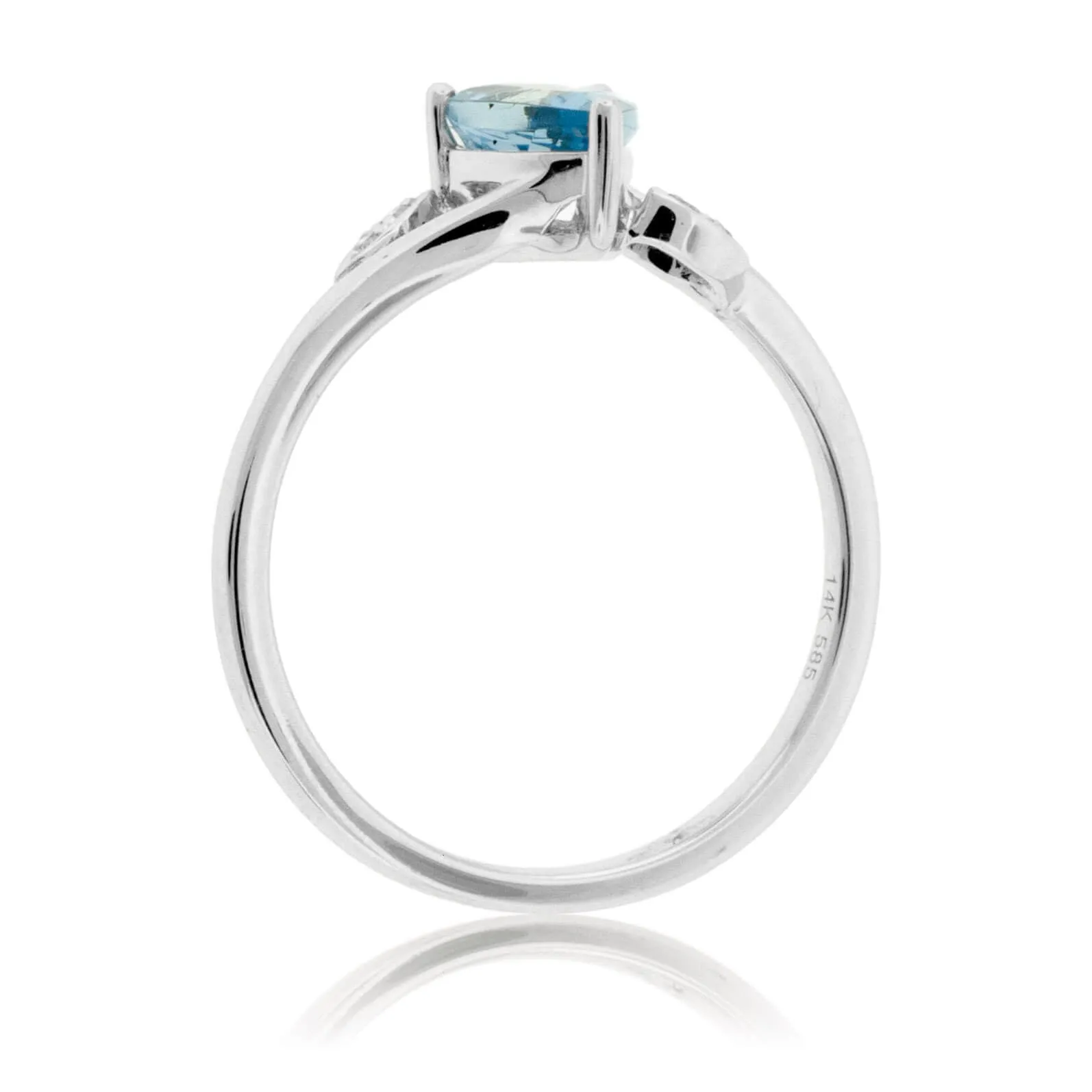 Pear Aquamarine and Diamond Accent Ring