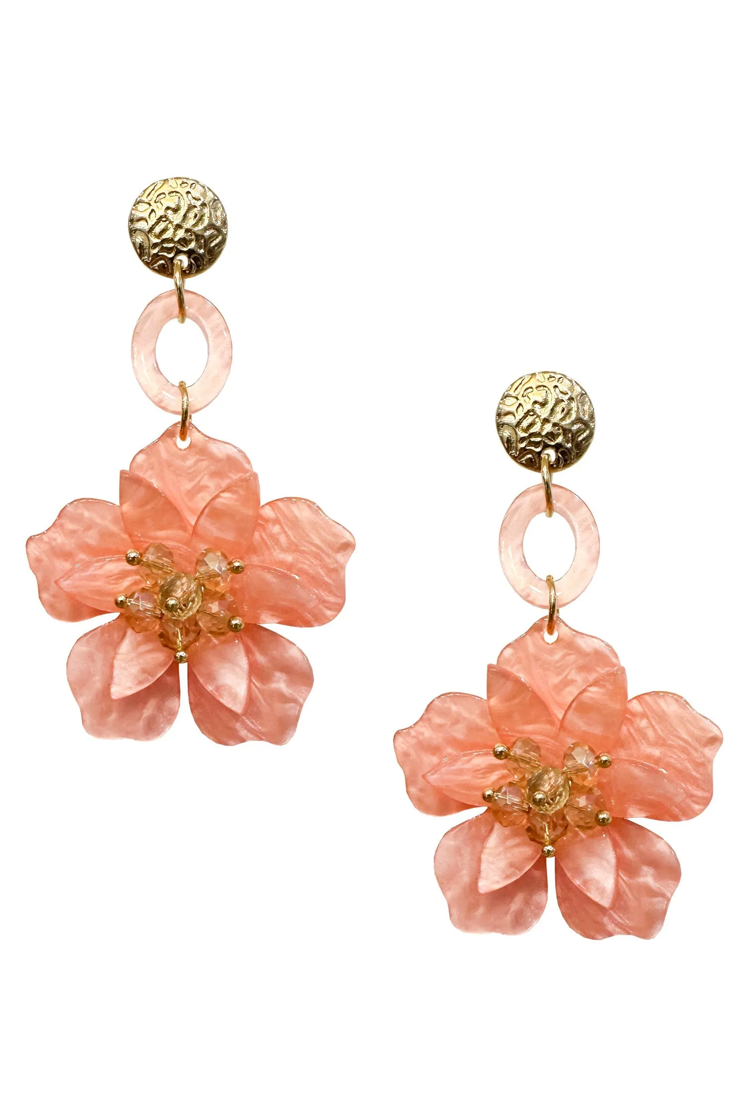 Petra Baby Pink Flower Drop Earrings