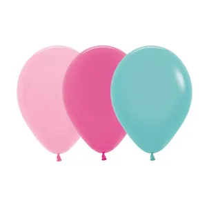 Pink & Aquamarine Balloons - 12 Pkt