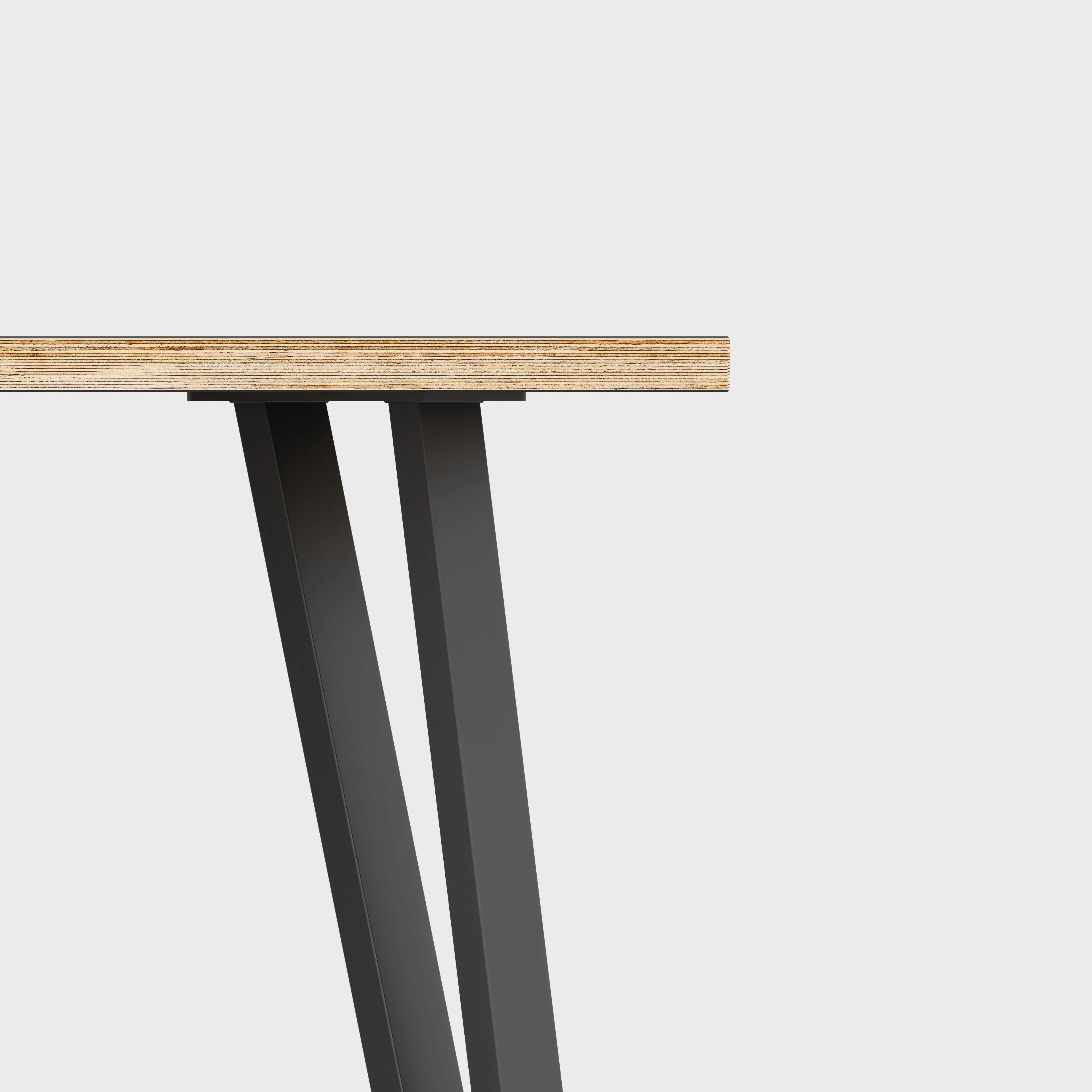 Plywood Coffee Table with Black Box Hairpin Legs - Formica Diamond Black - 800(w) x 800(d) x 425(h)