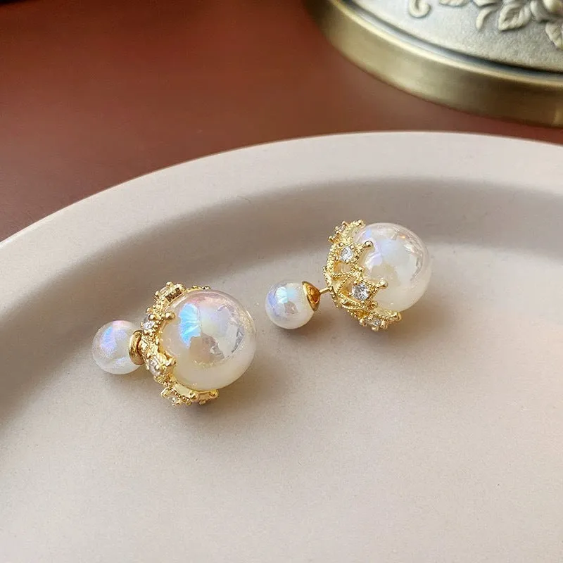 Pre Order:  Mermaid Princess Pearl Double Sided Earrings