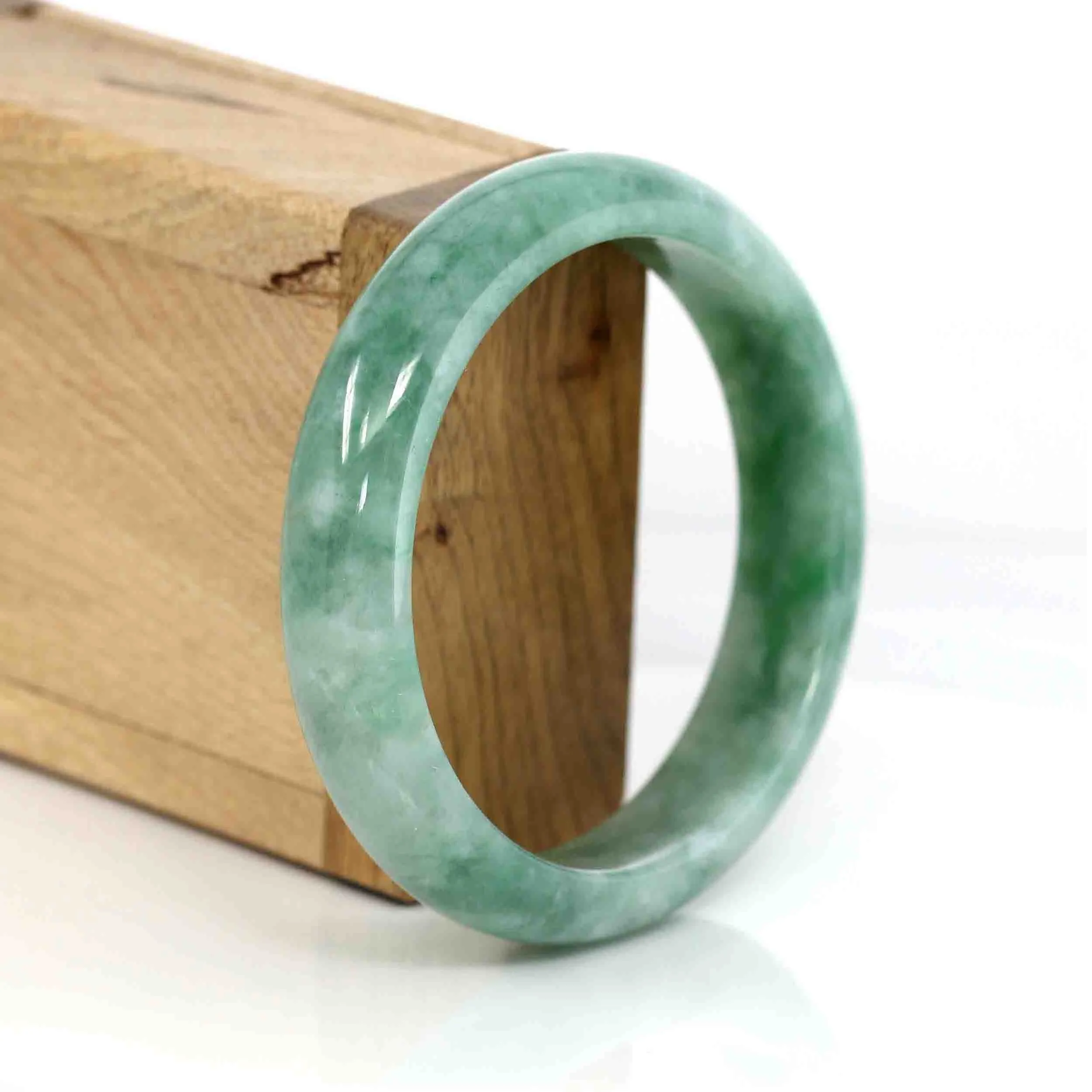 RealJade® Co. Classic Real Jade Jadeite Bangle Bracelet (59.27 mm) #288