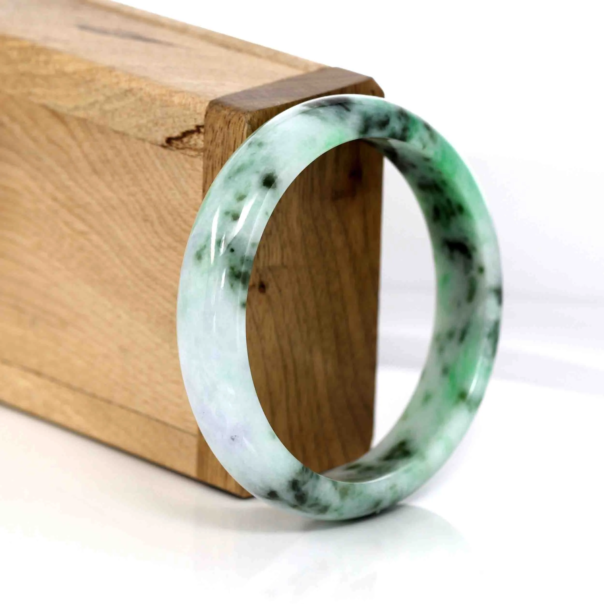 RealJade® "Classic Bangle" Genuine Burmese Green Jadeite Jade Bangle Bracelet (56.56 mm ) #350