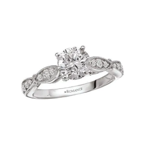 Romance Peg Head Semi-Mount Diamond Ring