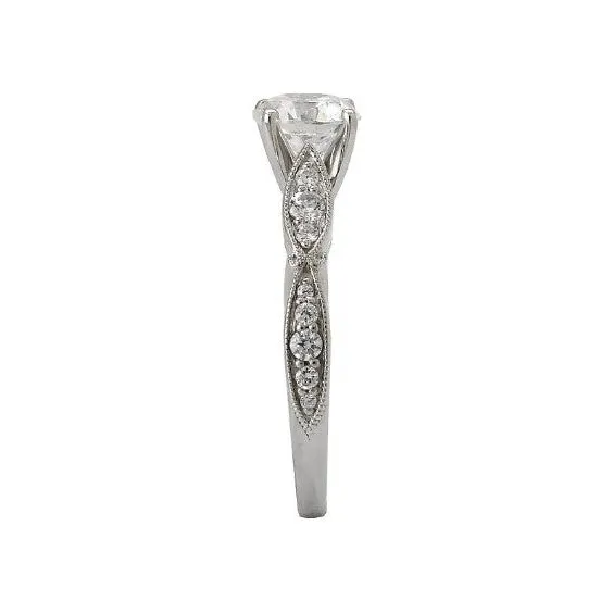 Romance Peg Head Semi-Mount Diamond Ring