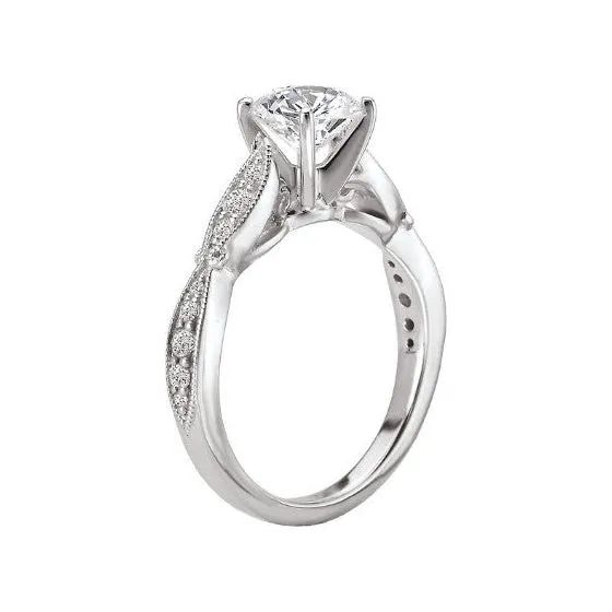 Romance Peg Head Semi-Mount Diamond Ring