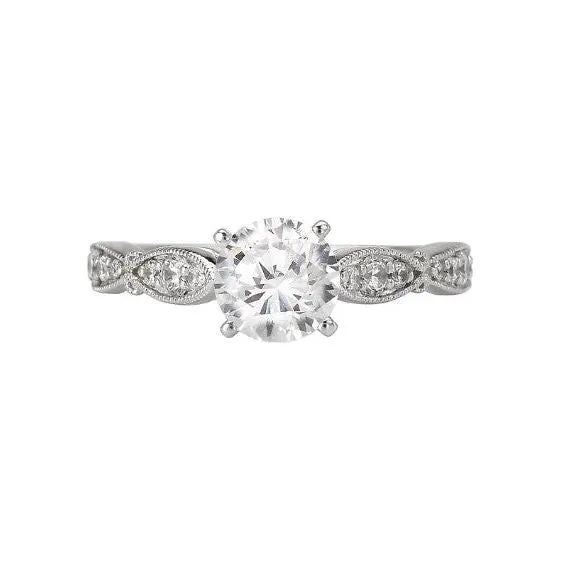 Romance Peg Head Semi-Mount Diamond Ring