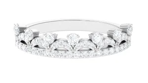 Round Diamond Crown Half Eternity Ring