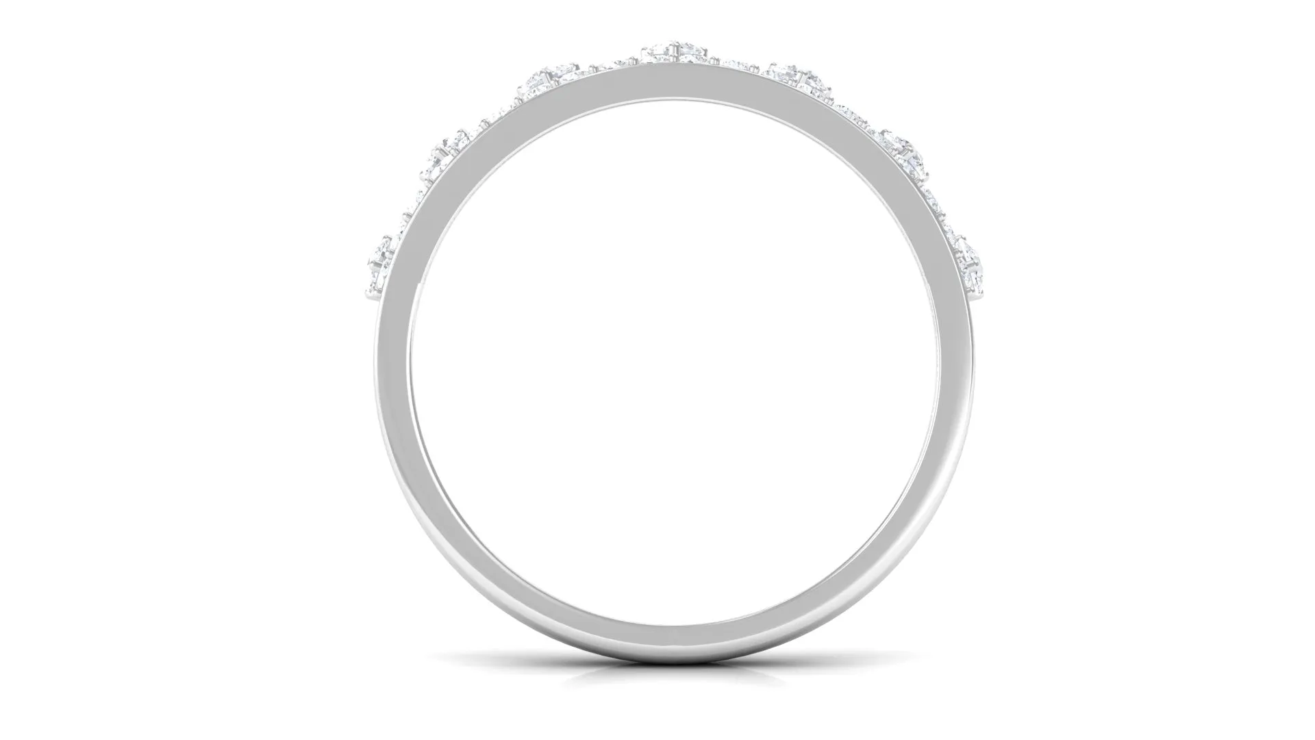 Round Diamond Crown Half Eternity Ring