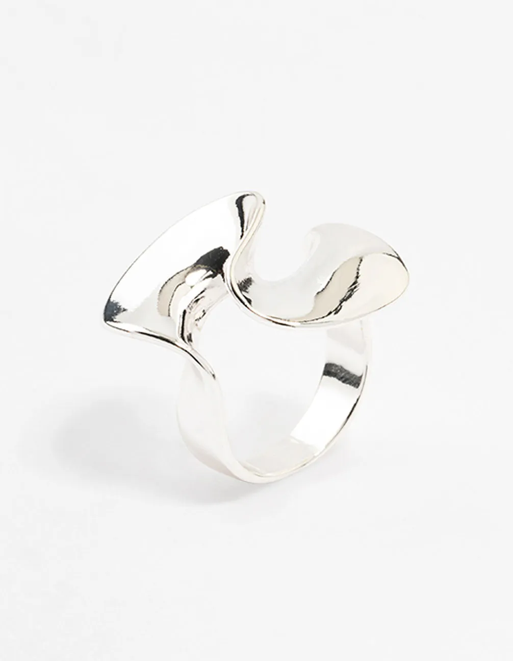 Silver Plated Metal Twist Ring