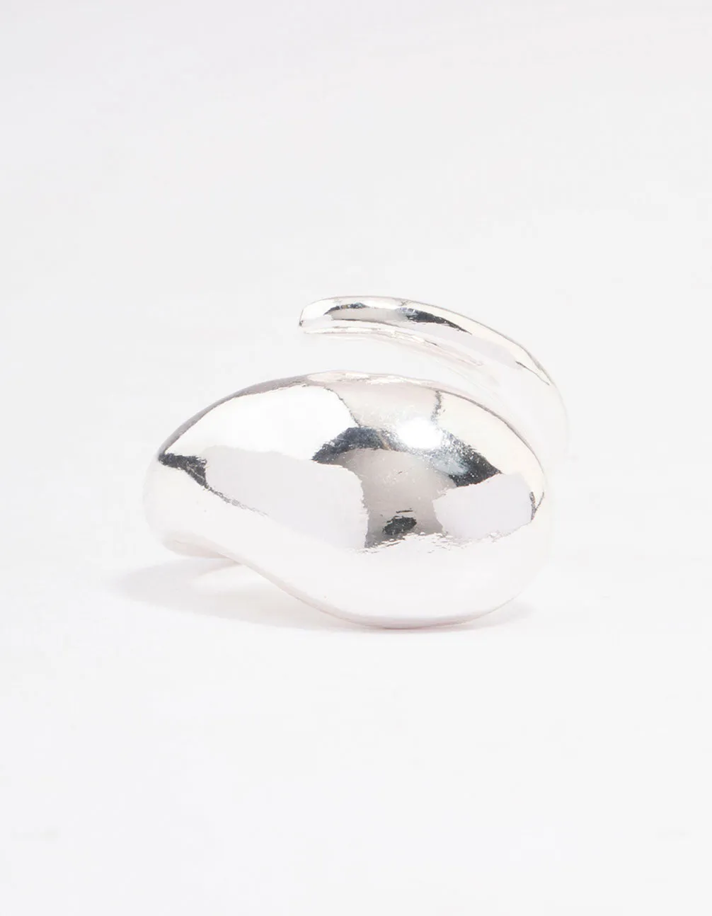 Silver Plated Puffy Cocktail Ring