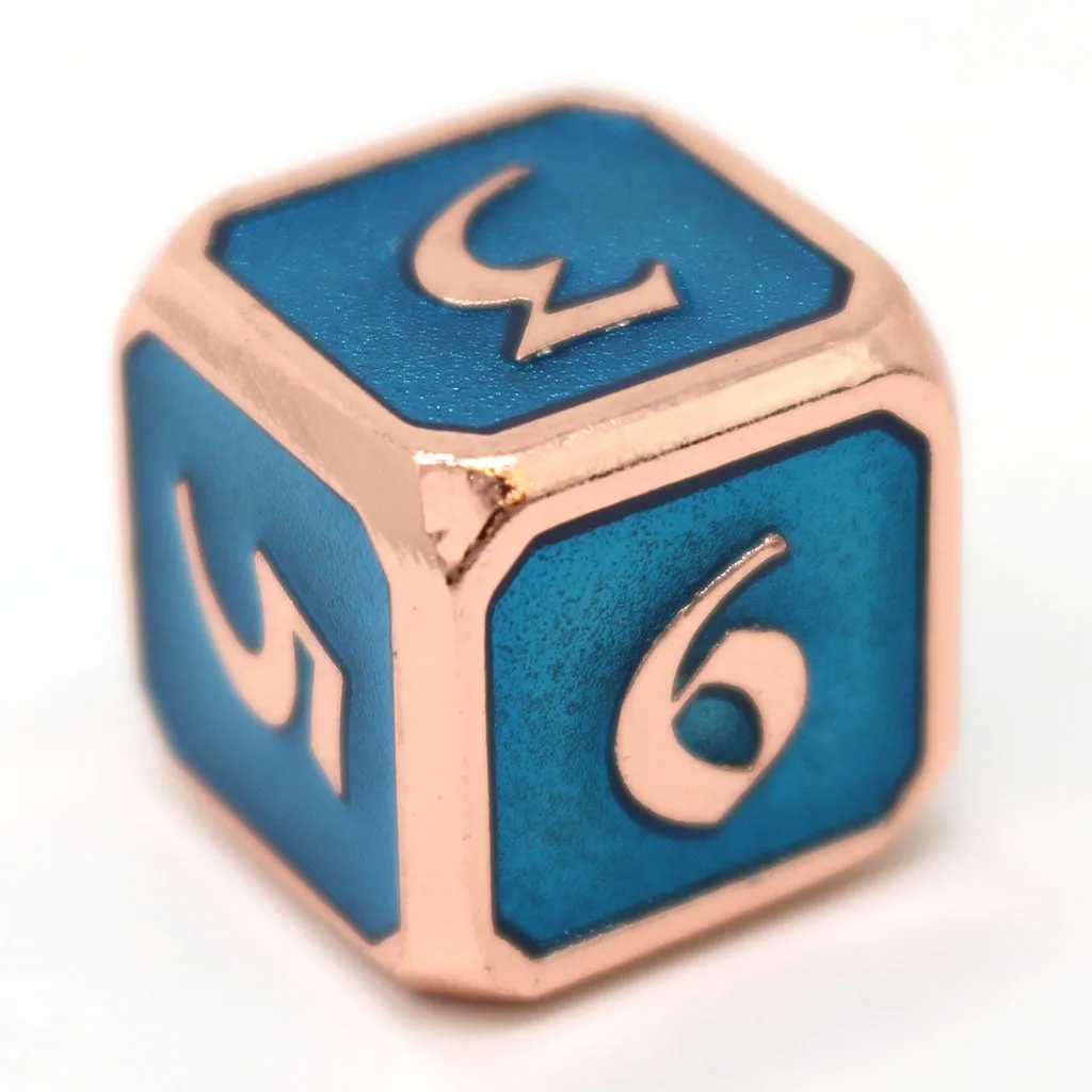 Single d6 - Mythica Copper Aquamarine