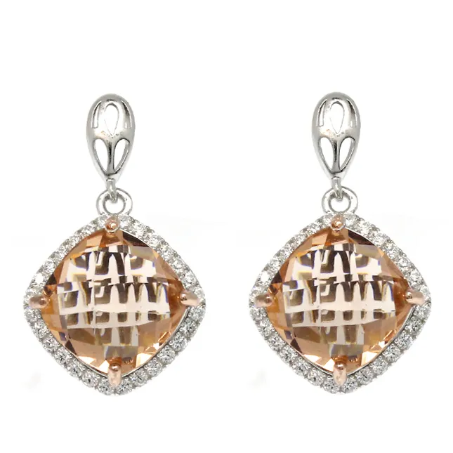 Square Morganite Earrings