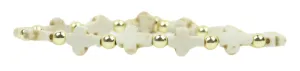 Stacker Stretch Bracelet - White Cross