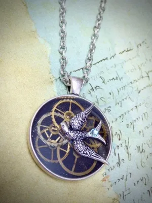 Steampunk Watch movement pendant - Flight - Steampunk Necklace - Repurposed art