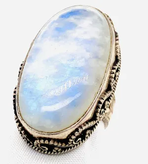 Sterling Silver and Moonstone Ring