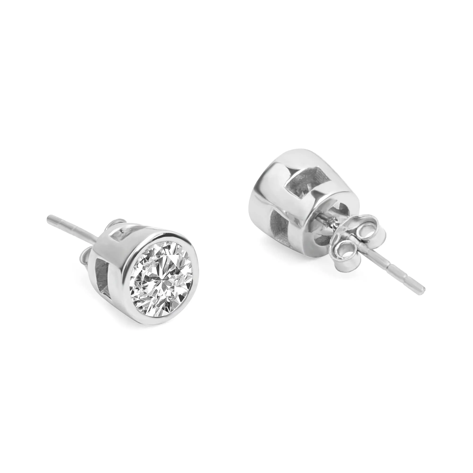 Sterling Silver Shine Zircon Earrings Studs for Women & Girls With Certificate