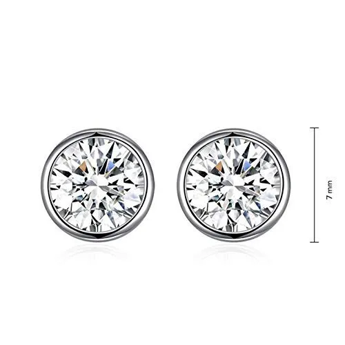 Sterling Silver Shine Zircon Earrings Studs for Women & Girls With Certificate