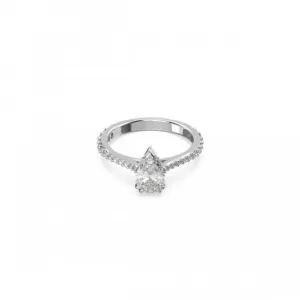 Swarovski Constella Rhodium Plated Pear Cut Pavé Ring Cocktail Ring