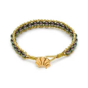 TAHITIAN PEARL BEADED CORD BRACELET