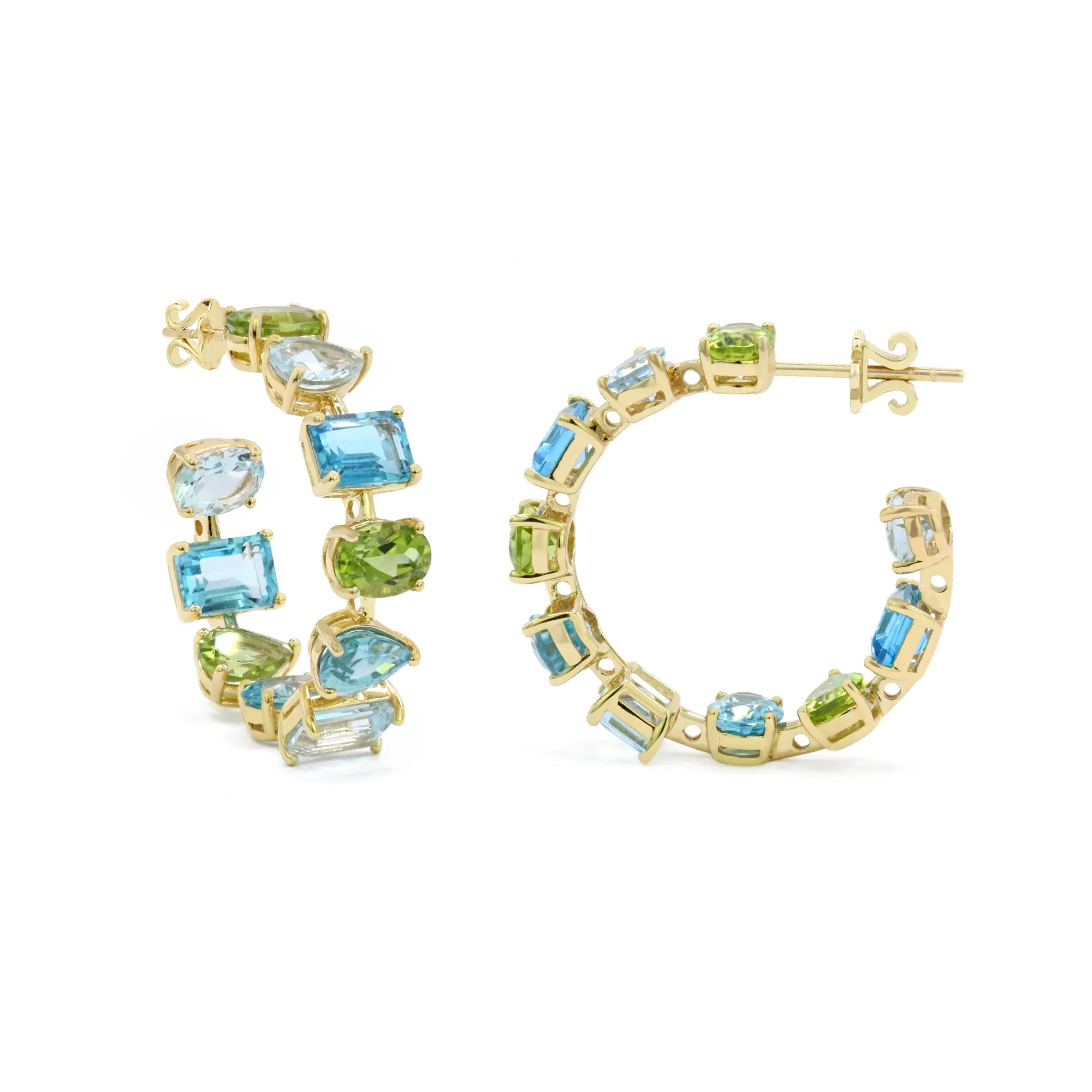 The Girl Next Door 18K Gemstone Hoops